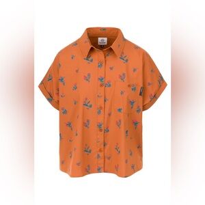 FLYFLOW GEAR Around Town Shirt Sun-kissed Floral Print Button Up SZ M
